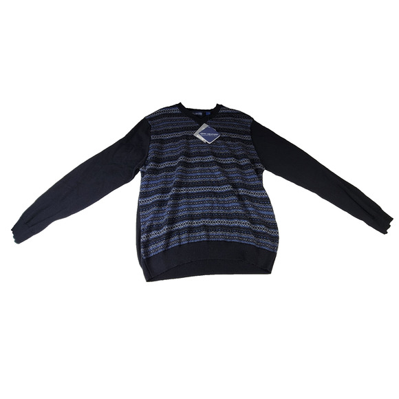 John Ashford Sweater Mens Sz Large Extra Fine Merino Wool Pullover Nerdy Preppy - Picture 1 of 16